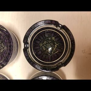 Crystal Round Glass Cigarettes Ashtray — Zodiac like prints